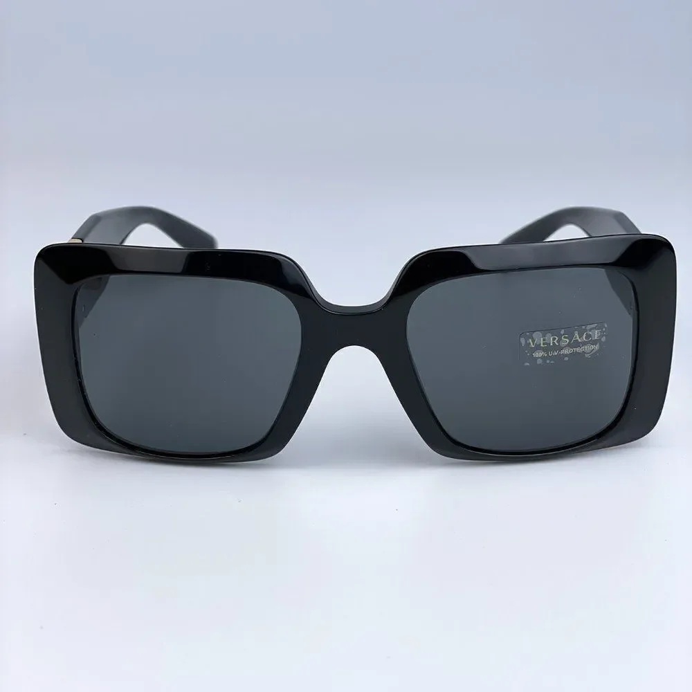 NEW Versace VE4405 GB1/87 Black Gray Square Women Sunglasses